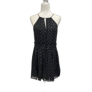 Joie Little Black Dress Silver Metallic Size Small Halter Spaghetti Straps